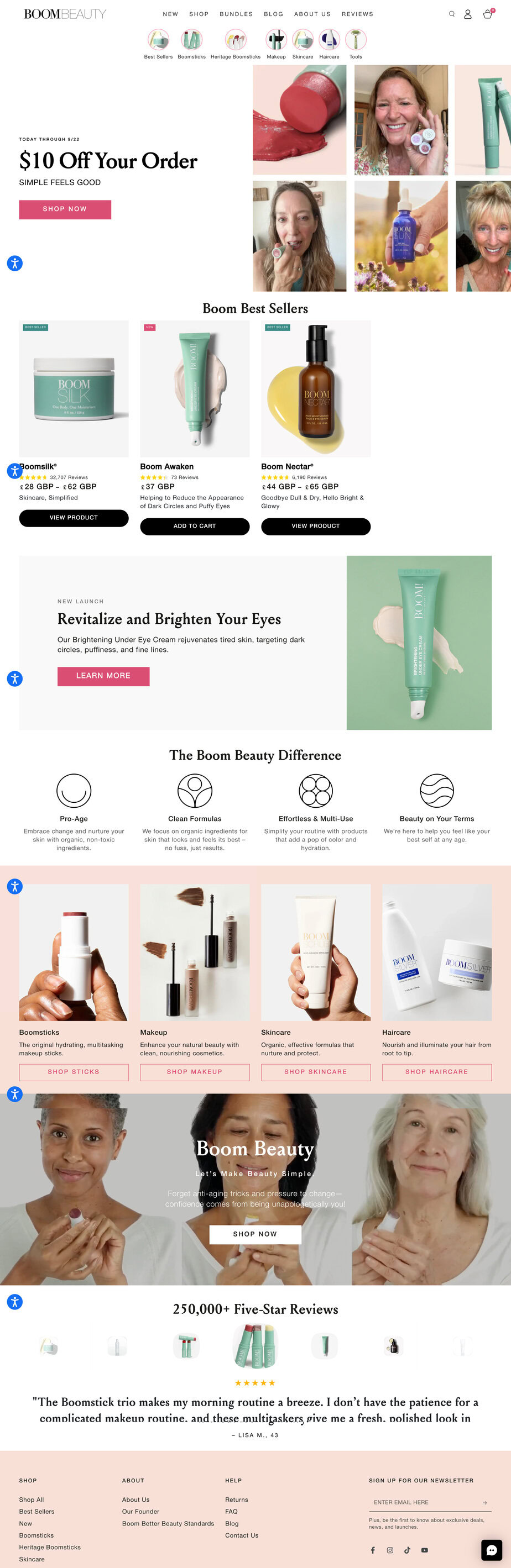 Boom Beauty homepage