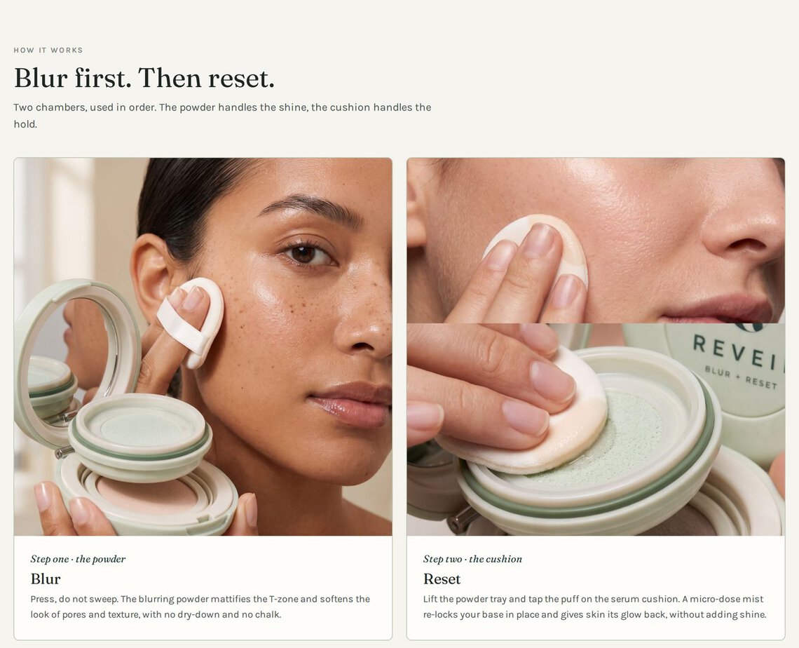 How it works: Blur first, then reset, with one photo for each step