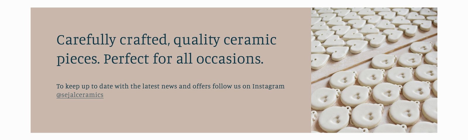 Before: a banner asking visitors to follow on Instagram