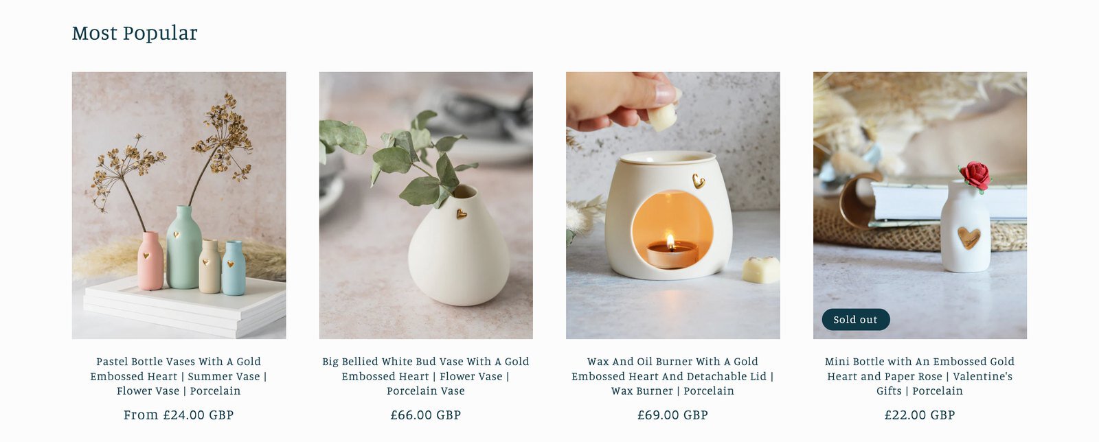 Before: a generic Most Popular product row